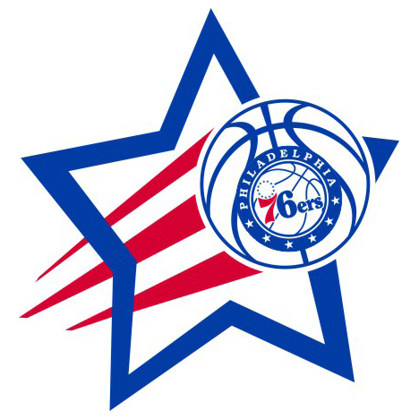 Philadelphia 76ers Basketball Goal Star logo iron on paper